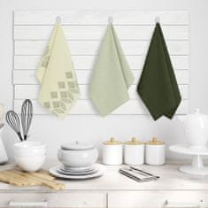 AmeliaHome Sada kuchyňských ručníků Letty Stamp - 3 ks zelená, velikost 50x70