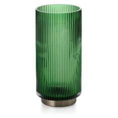 AmeliaHome Váza GALLO 25,5 cm lahvově zelená, velikost 12x12x25.5cm
