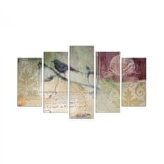 Hanah Home Vícedílný obraz Birdie On The Branch 110x60 cm