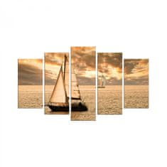 Hanah Home Vícedílný obraz Jachta na moři 110x60 cm