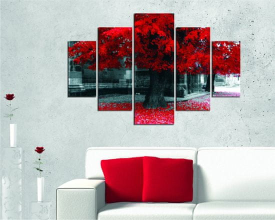 Hanah Home Vícedílný obraz Red Tree 92 x 56 cm