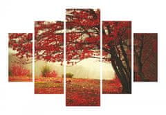 Hanah Home Vícedílný obraz Rudý Podzim 92 x 56 cm