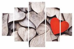 Hanah Home Vícedílný obraz Wooden heart 92 x 56 cm