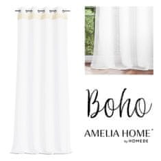 AmeliaHome Záclona Boho bílá, velikost 140x270