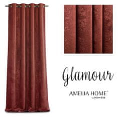 FLHF Glamour červený reliéfní glamour semišový lesklý závěs 140x250 AmeliaHome