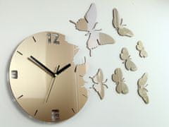 ModernClock 3D nalepovací hodiny Butterfly metallic tortora