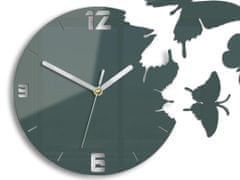 ModernClock 3D nalepovací hodiny Butterfly tmavě šedé