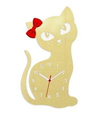 ModernClock Nástěnné hodiny Cat zlaté