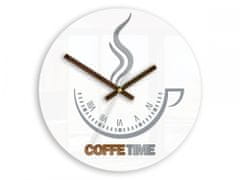 ModernClock Nástěnné hodiny Coffe Time bílé