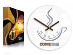 ModernClock Nástěnné hodiny Coffe Time bílé