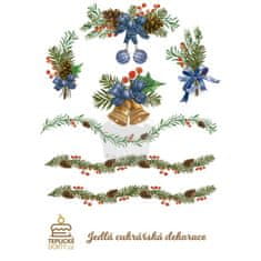 Caketools Jedlý papír "Vánoční dekorace chvojí" - A4
