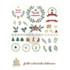 Caketools Jedlý papír "Vánoční dekorace 32ks" - A4