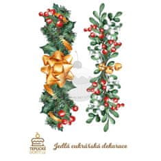 Caketools Jedlý papír "Vánoční dekorace větve 2ks" - A4