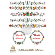 Caketools Jedlý papír "Vánoční dekorace 7ks" - A4