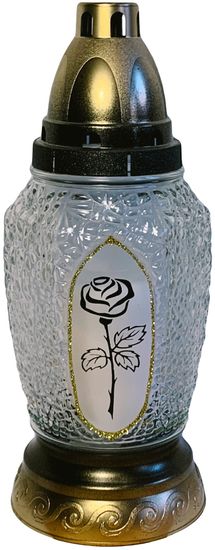 Svíčka sklo lampa L-320 - 80 (85) g mix růže/křížek