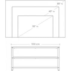 VASAGLE Televizní stolek VASAGLE LTV40BX
