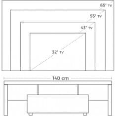 VASAGLE Televizní stolek VASAGLE LTV14WT