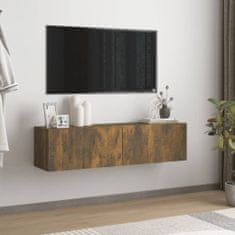 Greatstore Nástěnná TV skříňka kouřový dub 120x30x30 cm kompozitní dřevo