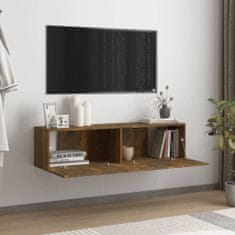 Greatstore Nástěnná TV skříňka kouřový dub 120x30x30 cm kompozitní dřevo