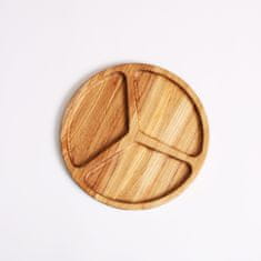 ViaWood Dělený talíř z masivního dřeva se 3 divizemi CIRCLE