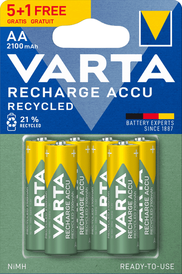 Varta Nabíjecí baterie Recycled 5+1 AA 2100 mAh R2U 56816101476