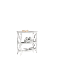 Amoletto Import Odkládací stolek s policemi v bílé barvě