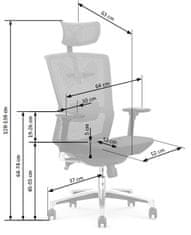 Kancelářská ergonomická židle AMBASSADOR – látka, šedá/černá