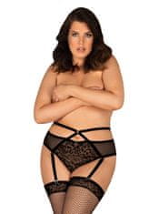 Obsessive Žhavý podvazkový pás Jagueria garter belt - Obsessive 4XL/5XL černá