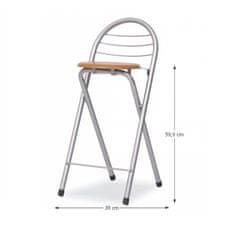 KONDELA Barová židle Boxer - buk/aluminium