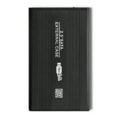 Qoltec Hliníkový kryt/šachta pro 2,5" SATA3 HDD/SSD | USB 2.0 | Černá