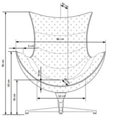 Designové křeslo LUXOR — houpání, otáčení, nerez ocel / černá kůže