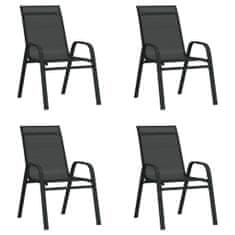 Petromila Stohovatelné zahradní židle 4 ks černé textilenová tkanina