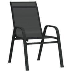 Greatstore Stohovatelné zahradní židle 4 ks černé textilenová tkanina