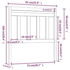 Greatstore Čelo postele 81 x 4 x 100 cm masivní borovice