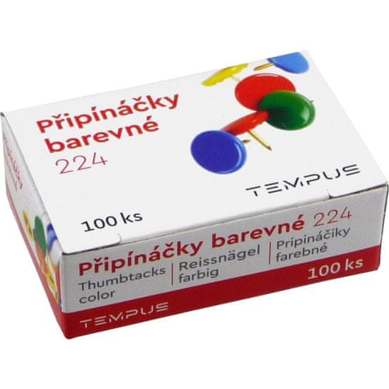 Papírnictví Tempus Připínáček Tempus barevný (100ks) - 3 balení