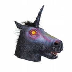 Korbi Profesionální latexová maska Black Unicorn