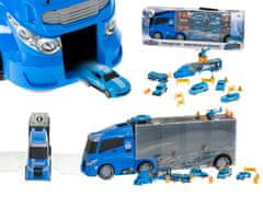 Ikonka Transporter truck TIR launcher v kufru + 7 aut policie