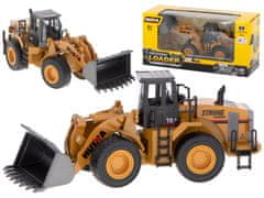 Ikonka Bagr kolový nakladač buldozer Kovový odlitek modelu H-Toys 1913 1:40