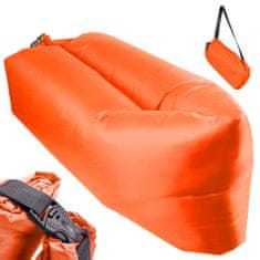 Ikonka Nafukovací postel Lazy BAG SOFA oranžová 230x70cm