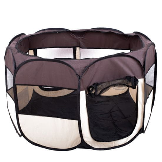 KIK Pet Octagonal ohrádka pro psy 104 x 65 cm, hnědá