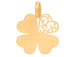 Lovrin Zlatá visačka ve tvaru jetele zdobená prolamovaným listem