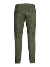 Jack&Jones Pánské kalhoty JPSTPAUL Tapered Fit 12141844 Olive Night (Velikost 31/32)