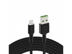 Green Cell KABGC12 rychlonabíjecí kabel Ray USB-A - Lightning bílá LED 200 cm pro Apple 2.4A