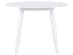 Beliani Sada jídelního stolu a 4 židlí bílá ROXBY