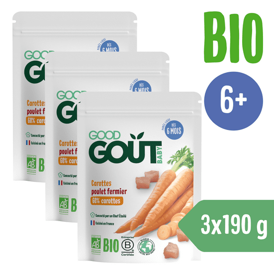 Good Gout BIO Mrkev s farmářským kuřátkem 3x 190 g