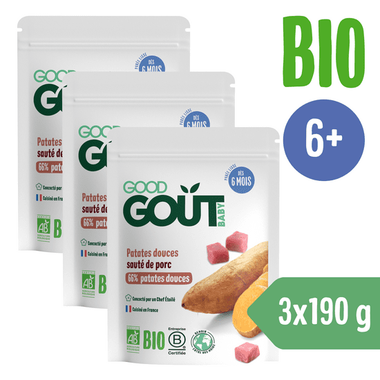 Good Gout BIO Batáty s vepřovým masem 3x 190 g