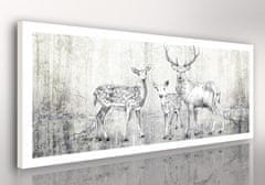 LUDESIGN Obraz na plátně DEER FAMILY různé rozměry Ludesign ludesign obrazy: 120x50 cm