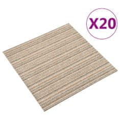 Vidaxl vidaXL podlahové kobercové dlaždice 20 ks 5 m² 50x50 cm béžové pruhy