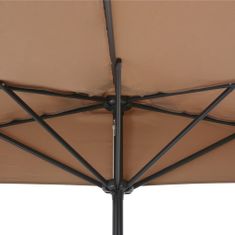 Vidaxl Slunečník na balkon hliníková tyč taupe 300 x 150 cm půlkruh