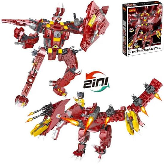 Cogo stavebnice Mecha Dino - Transformers Pterodaktyl 2v1 kompatibilní 585 dílů